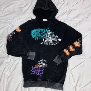 Nickelodeon Character Group Logo Hoodie Rugrats Rocko Modern Life Small Sweat